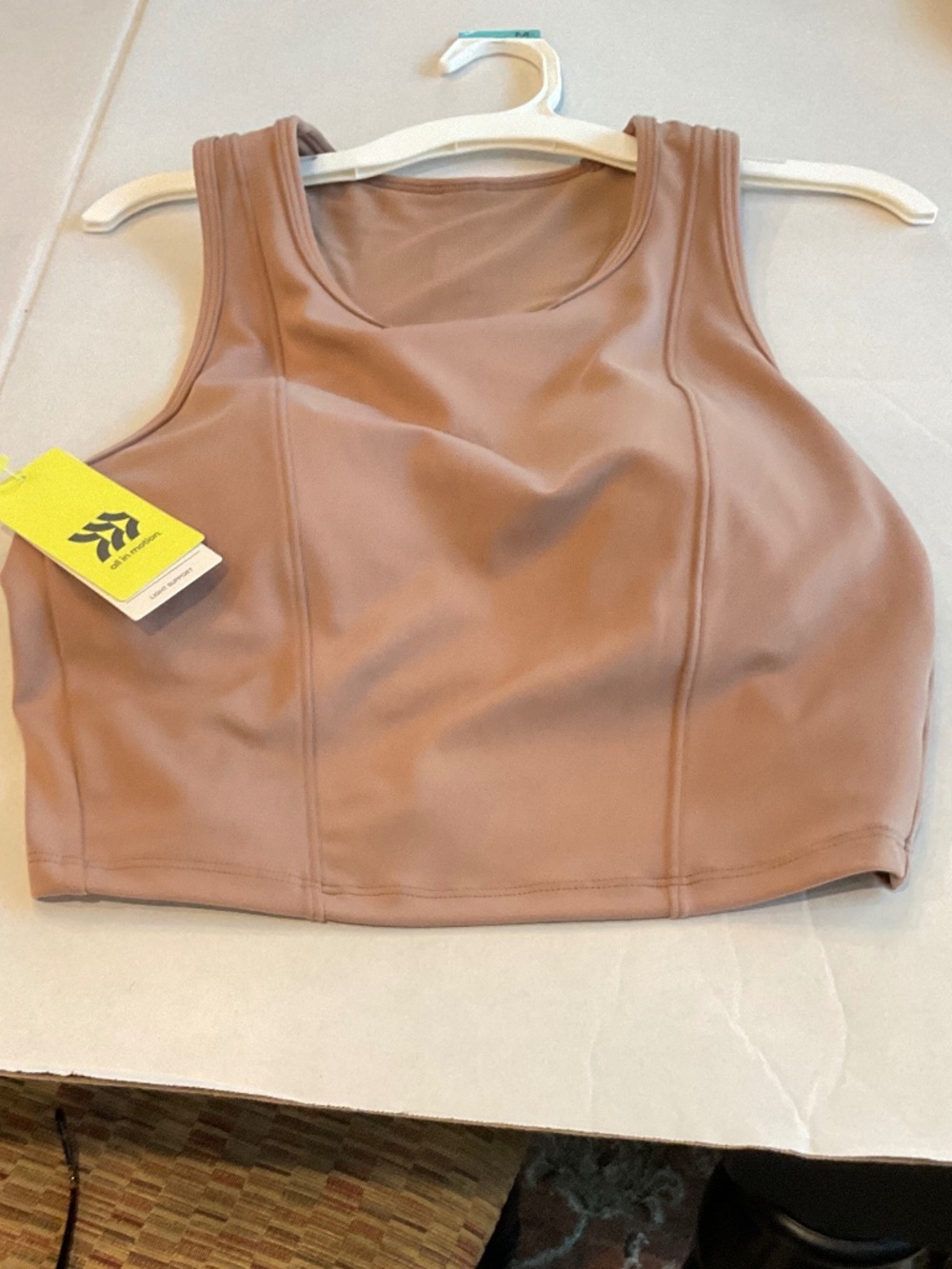 NWT all in motion Large  workout top with built in shelf bra